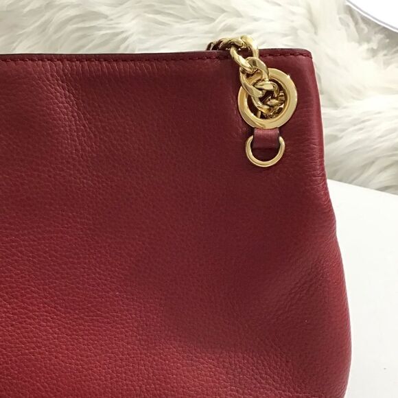 Michael Kors Red Pebble Leather Shoulder Crossbody Bag - Picture 2 of 10